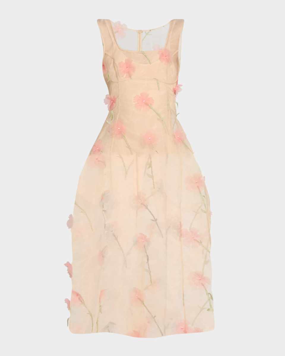 Balconette Bust Sheer Midi Dress